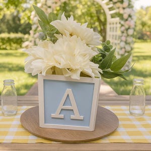 10x10 Baby Block Herzstück - MDF Holz Box für Babyparty oder Geburtstagsparty Dekor - oben offener benutzerdefinierter Baby Block