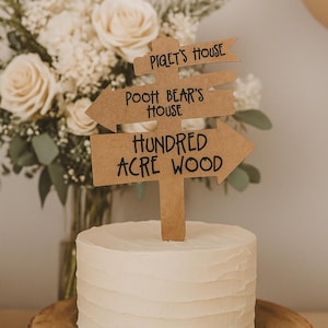 Winnie the Pooh Cake Topper: Hundred Acre Wood, Baby Shower Decor