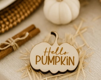 Hello Pumpkin Wood Table Confetti, Fall Baby Shower Decor, Rustic Party Scatter 100 Pieces