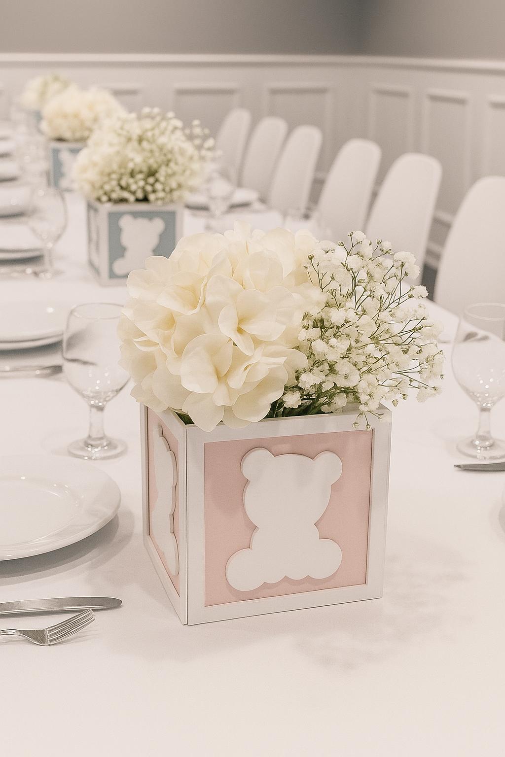 Centro de mesa para baby shower con osito de peluche: tema \, image size:1024x1536