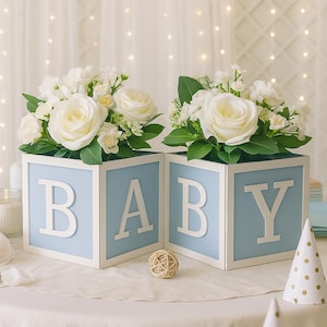 8x8 Baby Block Vase/ Centerpiece, Table Decoration Baby Shower/Birthday/Gender Reveal Party Decoration