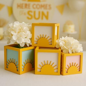 You Are My Sunshine / Son-shine / Little Ray of Sunshine Centerpiece Box,Boho Baby Shower, Gender Reveal, or Birthday Party Decor