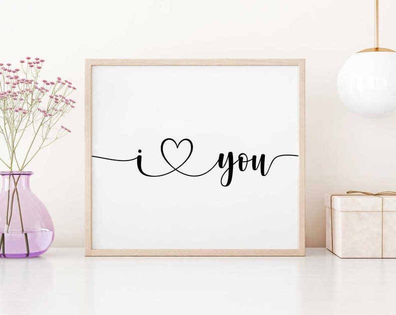 Valentines Day Print Printable Wall Art I Love You Print | Etsy