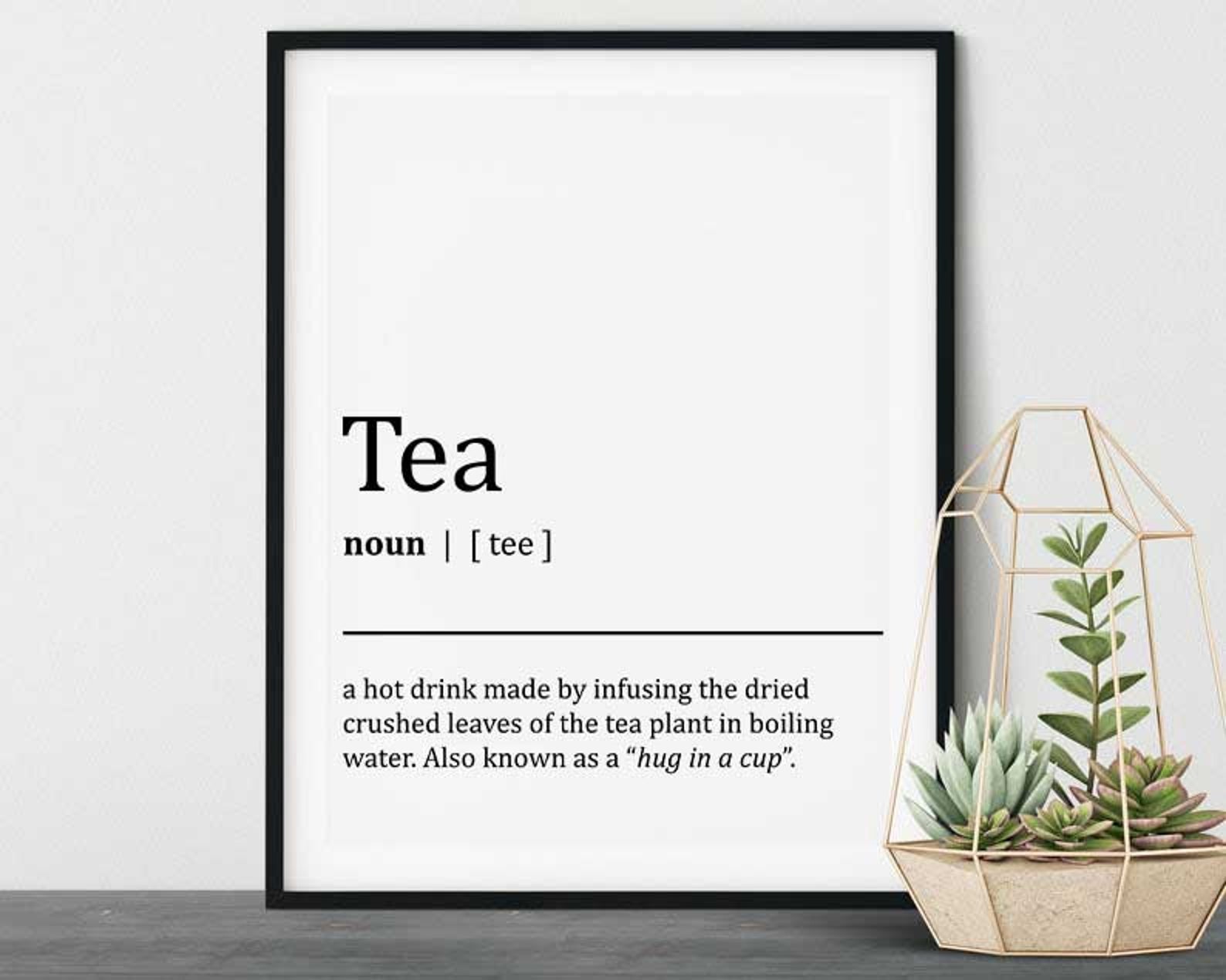 Tea Definition Printable Wall Art Tea Dictionary Print Tea Etsy