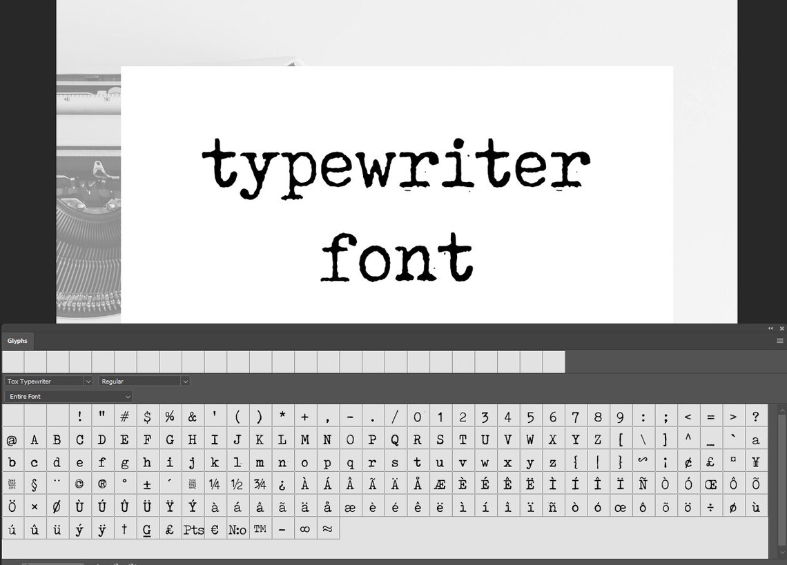 Typewriter Font Cricut Fonts Vintage Fonts Modern Digital Etsy