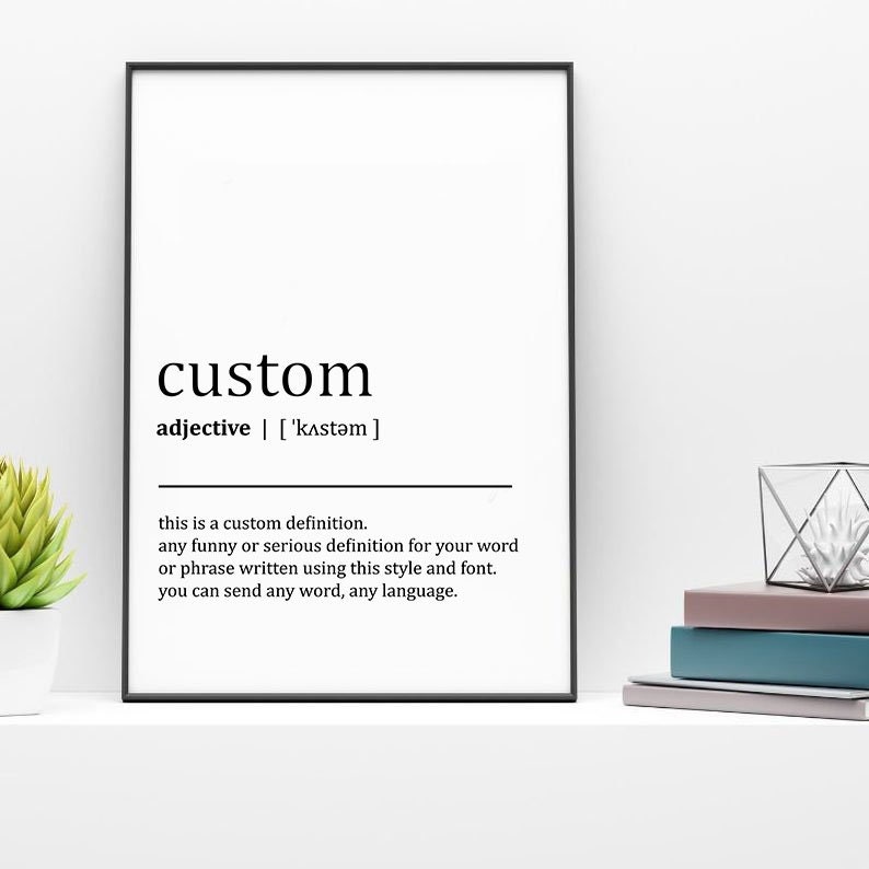 Custom Definition Print Printable Wall Art Personalized Etsy