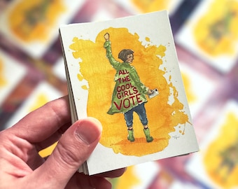 Calamita per il voto di tutte le ragazze più cool / Calamita da frigorifero femminista / Decorazione per l'emancipazione femminile / Calamita artistica politica / Regalo per attivisti