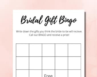 Bridal Gift Bingo Game