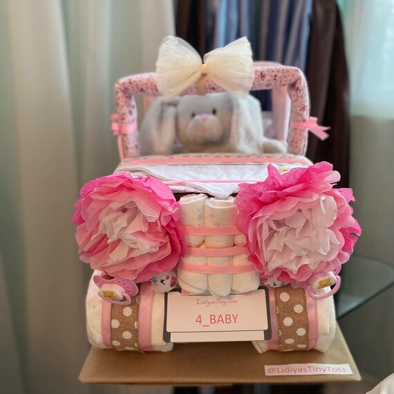 Beautiful Baby Girl Diaper Jeep Car Pink Gift for Baby Shower Etsy
