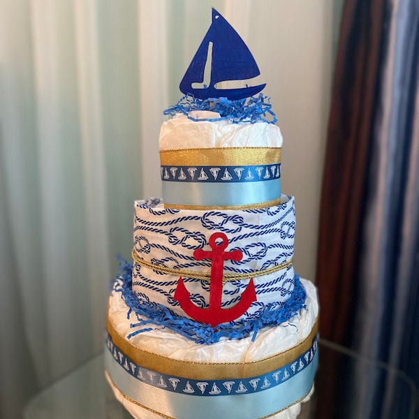 Anchor Diaper Cake Etsy