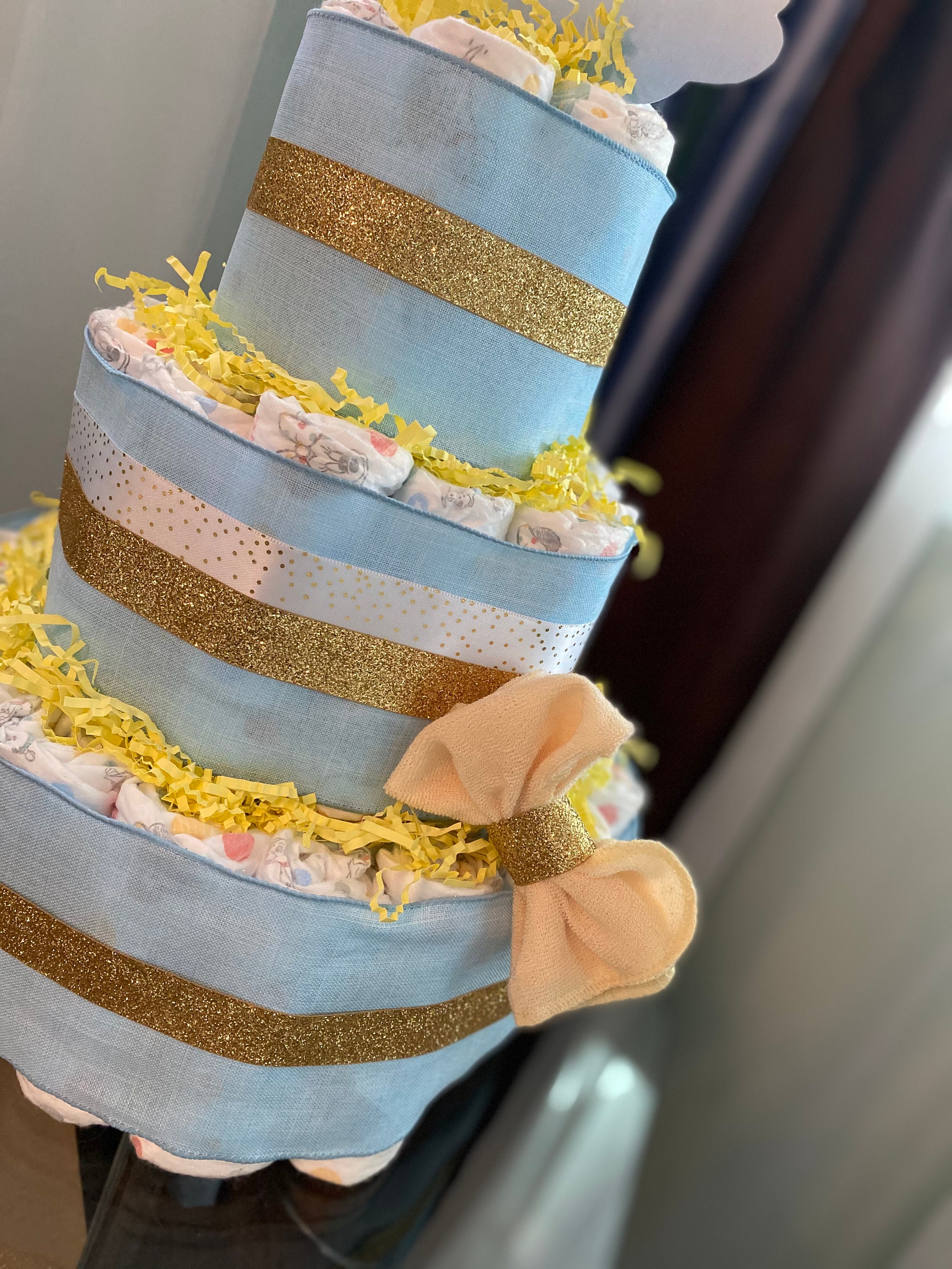 Twinkle Star Little Baby Boy Diaper Cake Moon Blue Centerpiece Gift ...