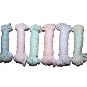 Six (6) Sweet Pea's Colorful Cat Yarn Babies w/Tails. Assorted Colors.