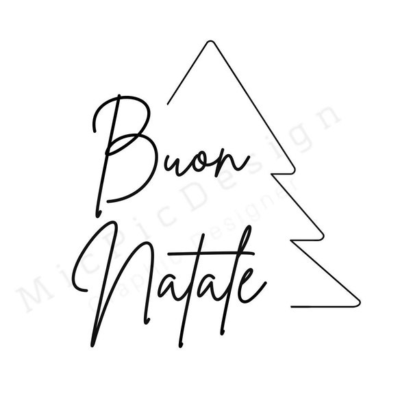 Buon Natale SVG-downloadable christmas svg-merry christmas svg sign-tree svg-cursive merry christmas svg-merry christmas horizontal sign
