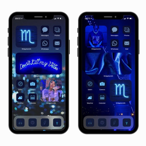 Blue Ios 14 App Icon Pack Neon Aesthetic Ios 14 Icons Etsy