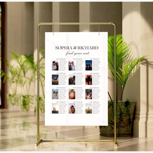 Wedding Photo Seating Chart Template, Photo Location Guest Seating Chart, Travel Wedding Seating Sign, Reception World Seating Sign