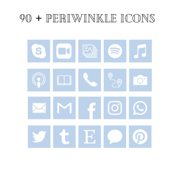 100 Ios 14 Periwinkle Icons Periwinkle Aesthetic Ios 14 Etsy