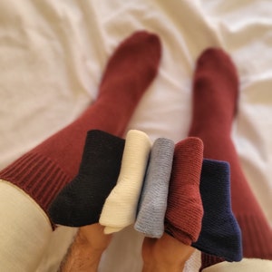 Wool Socks Plain Design %100 Merino Wool Socks Wool Socks Men Wool Socks Mens Socks Men Socks Wool Knit Wool Socks Socks image 9