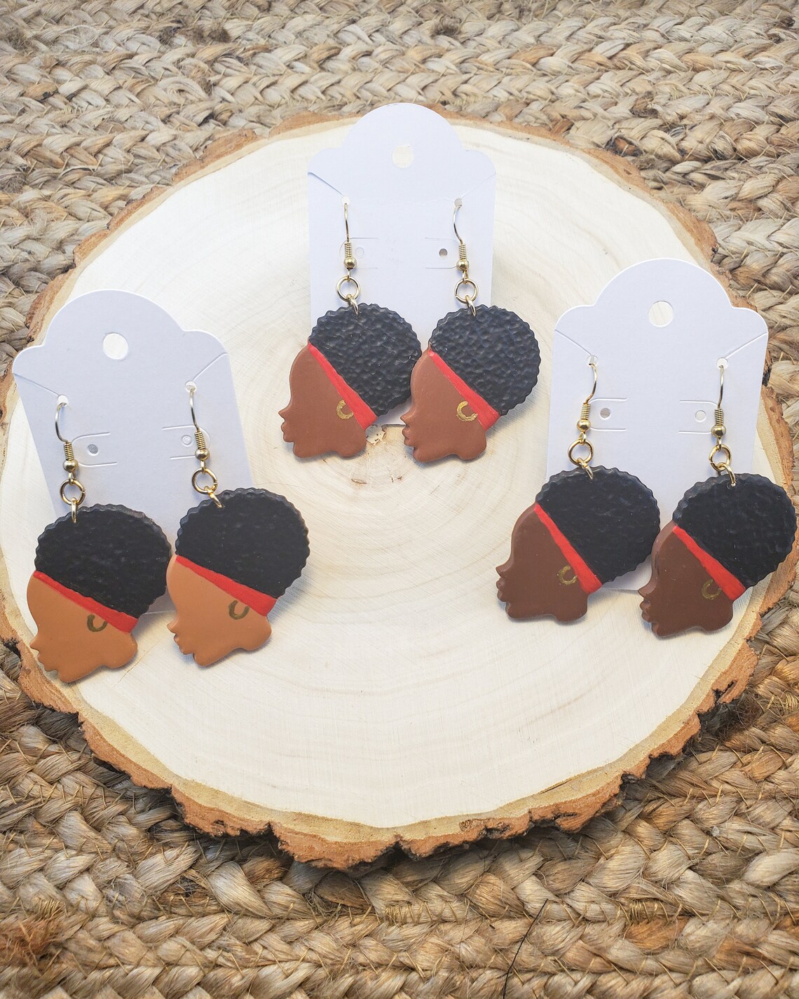 Afro Black Woman Earrings Natural Hair Black Girl Earrings Etsy