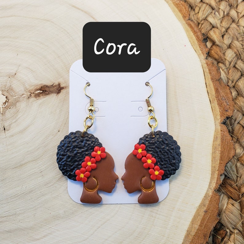 Black Afro Woman Earrings Black Girl Hair Dangle Earrings - Etsy