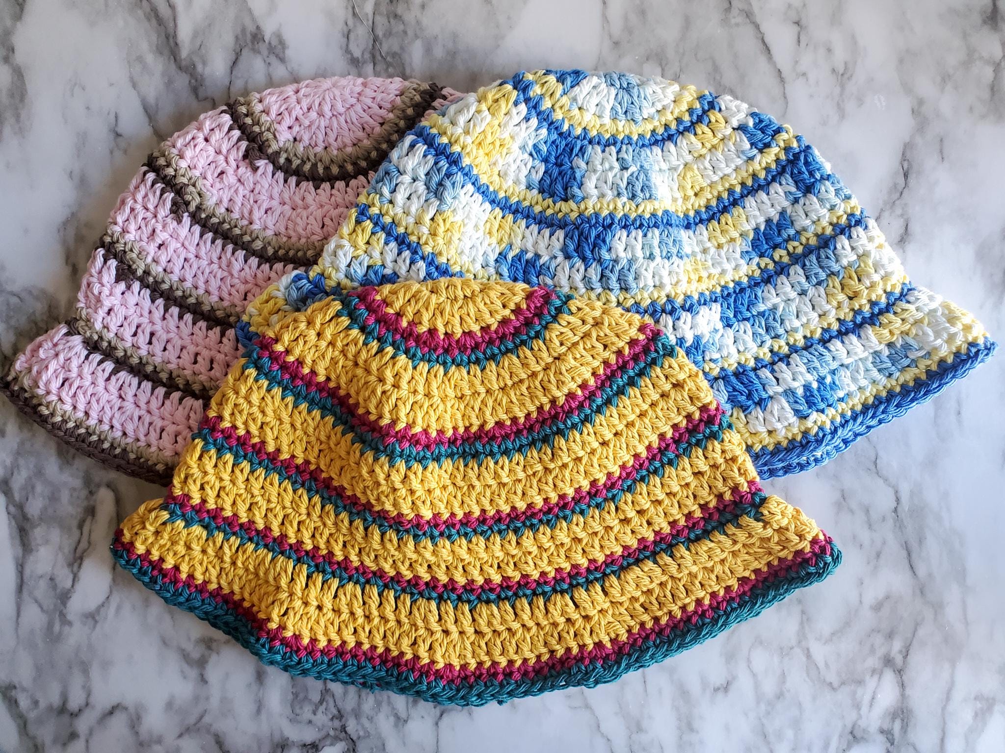 Multicolor Crochet Bucket Hat - Women\'s Cozy Knit Hat Happy Vibes Crochet Bucket Hat - Multi Color | Fashion Nova main image 4