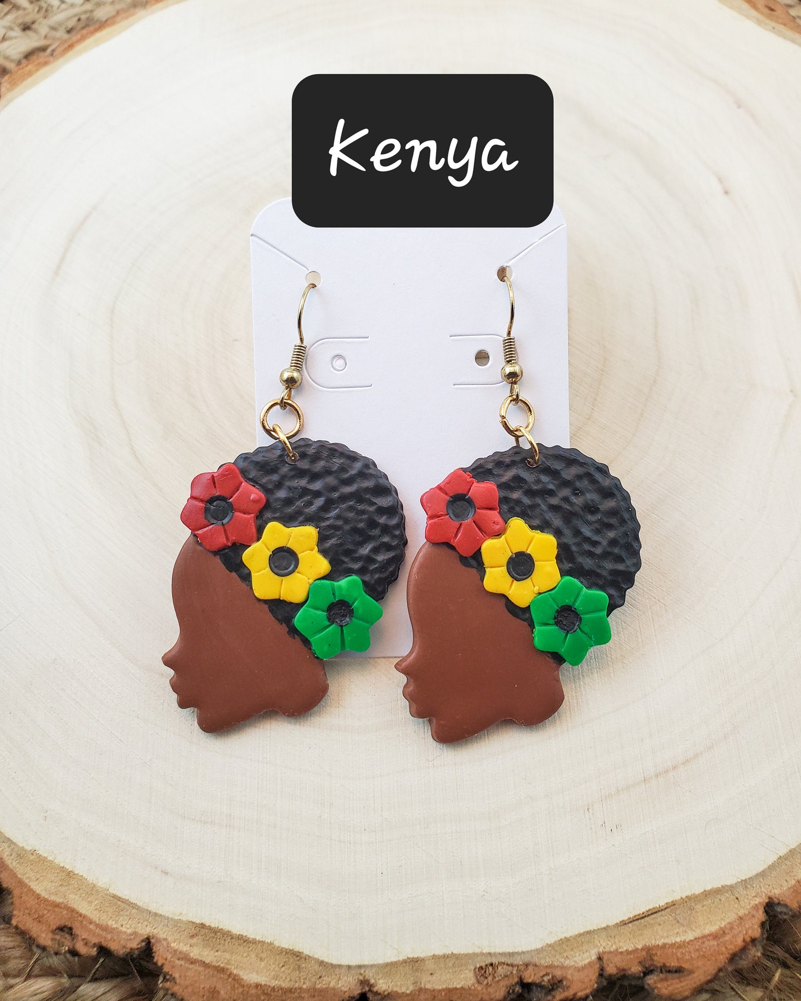 Afro Black Woman Earrings Natural Hair Black Girl Earrings Etsy