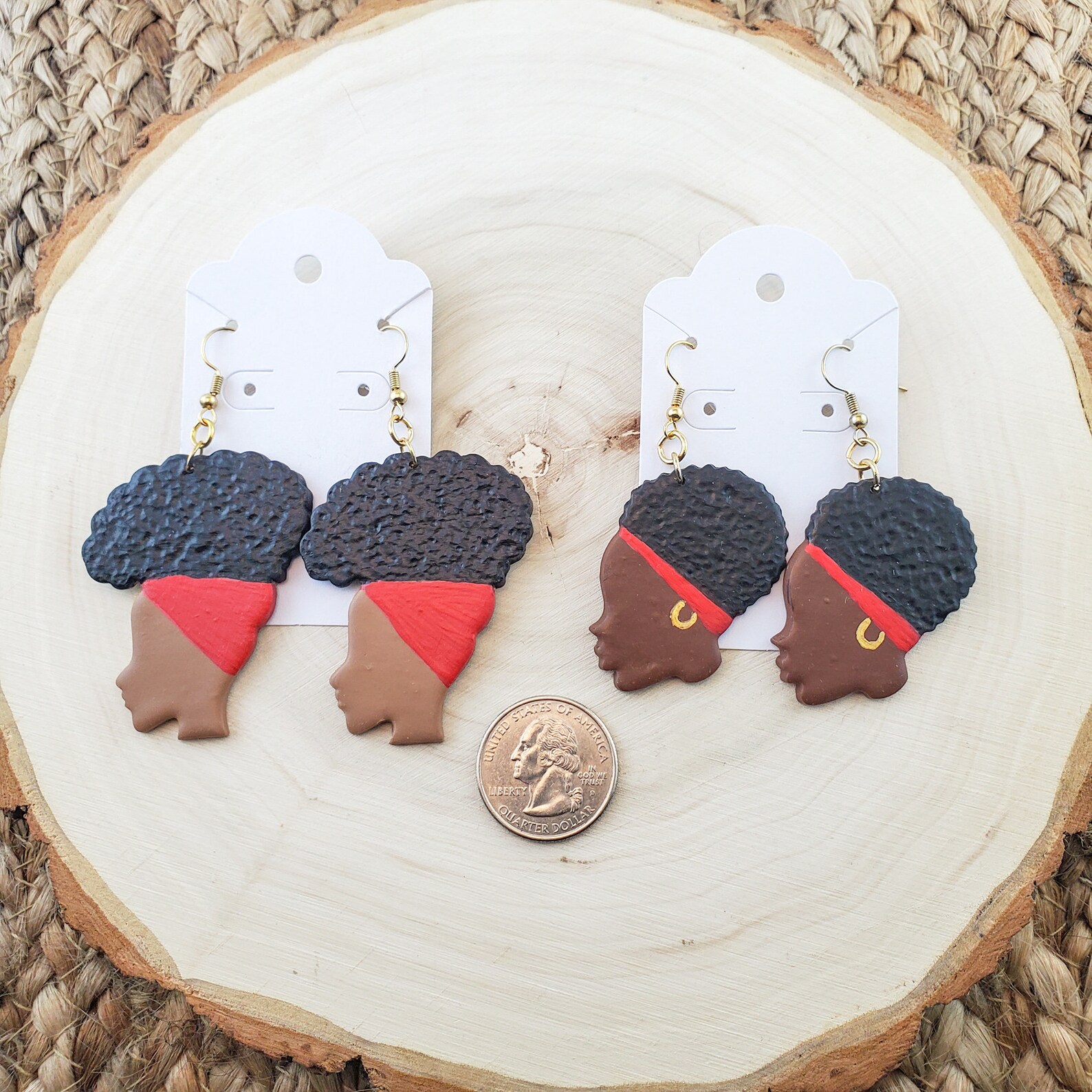 Afro Black Woman Earrings Natural Hair Black Girl Earrings Etsy