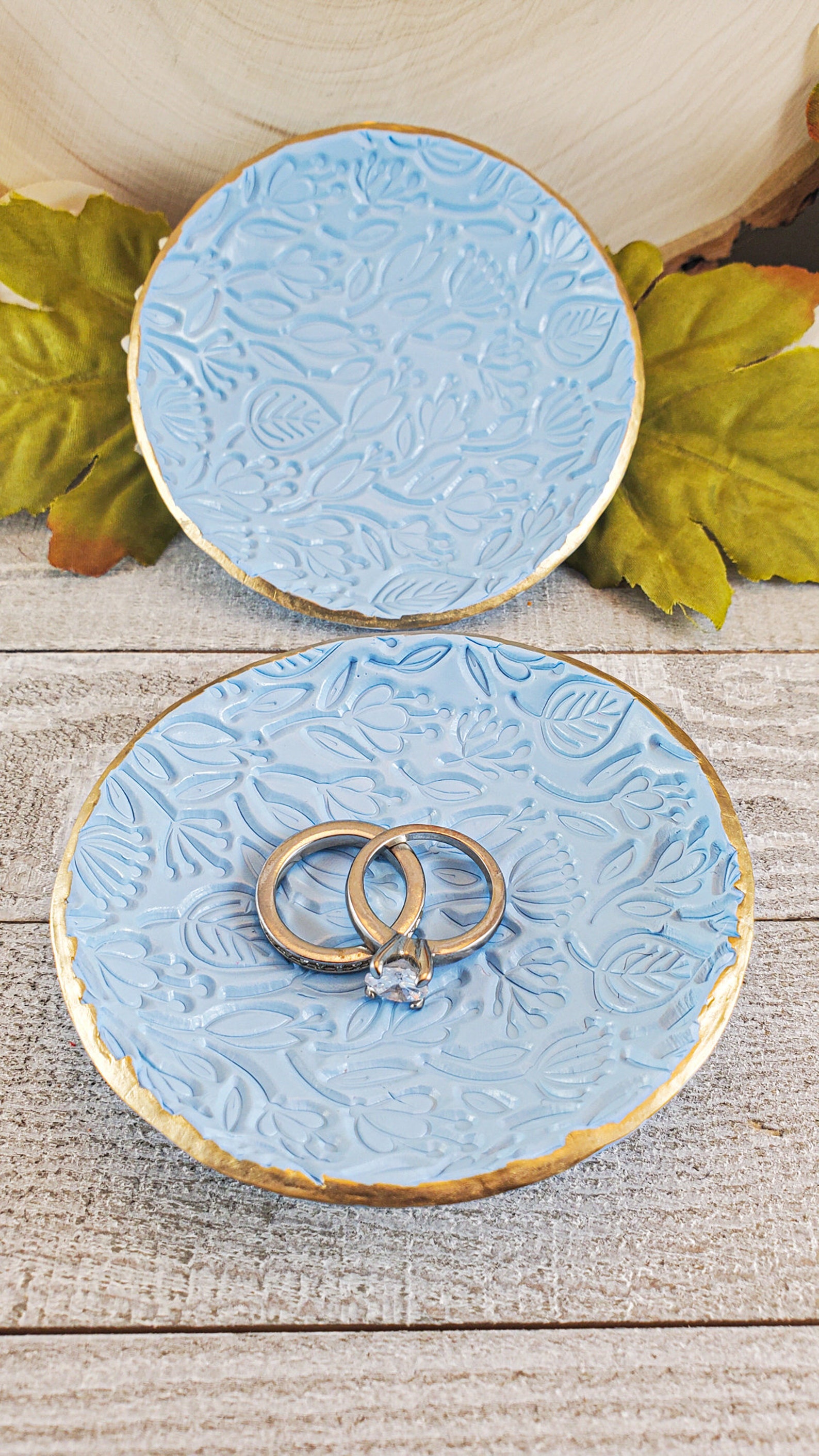 Blue Polymer Clay Ring Dish Handmade Jewelry Dish Trinket Etsy