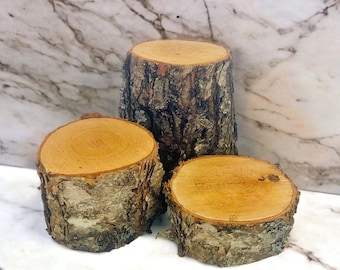 Rustic Pine Wood Log Stumps Set of 4 Rustic Wood Decorations Rustic  Wedding, Rustic Table Centerpiece 