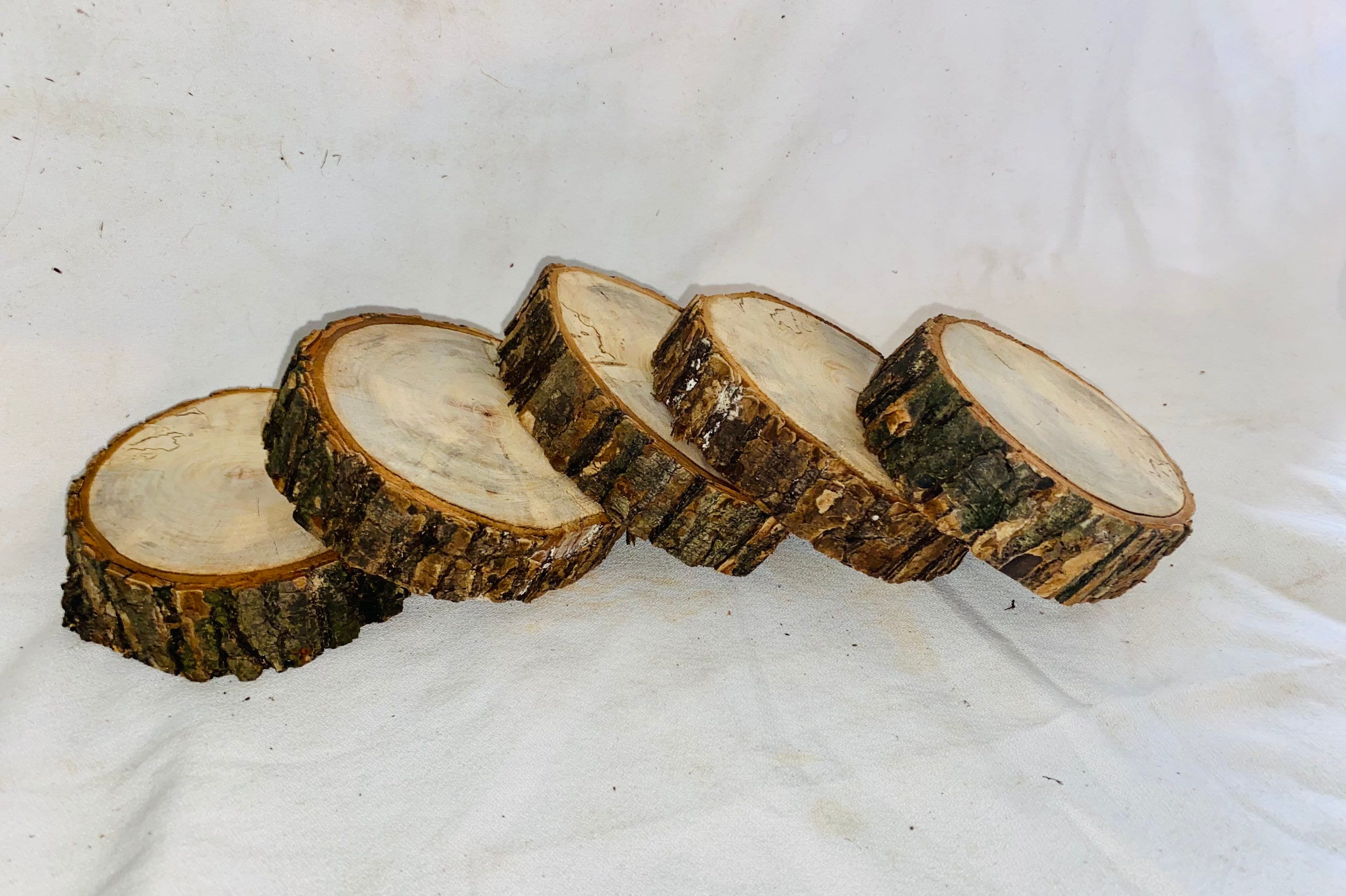 Caydo 4 Pieces 7-8 Inch Wood Slices for Centerpieces Natural Round Wood  with