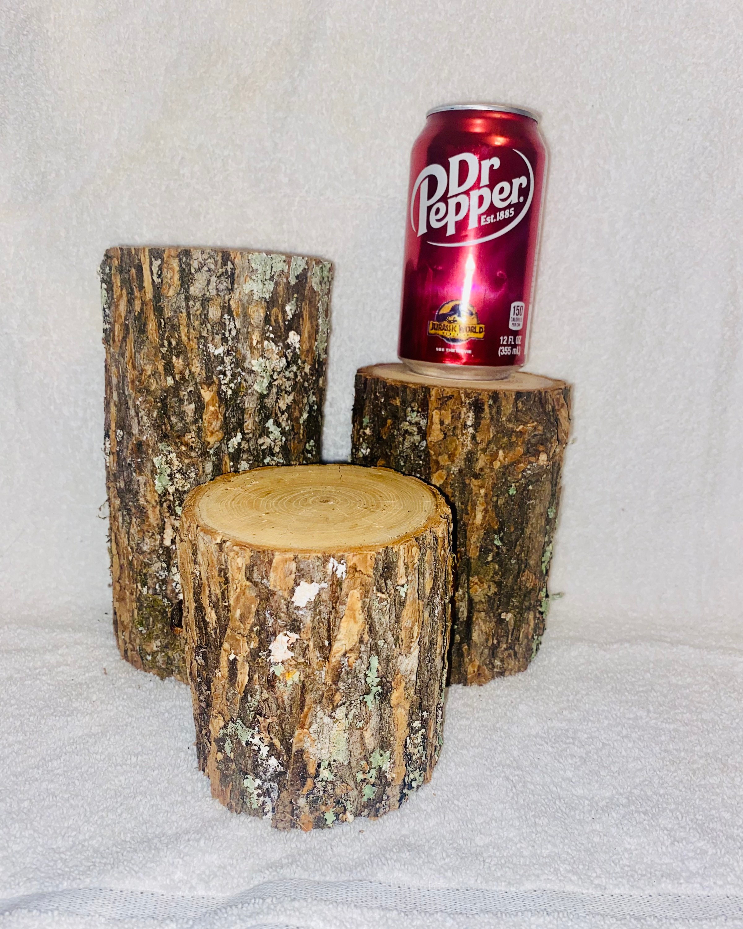 Rustic Pine Wood Log Stumps Set of 4 Rustic Wood Decorations Rustic  Wedding, Rustic Table Centerpiece 