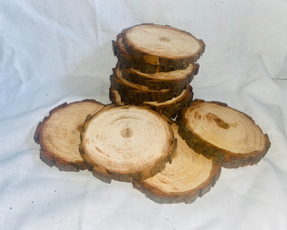 Willow Wood Slices (Set of 10): Natural Rustic Wedding Decor
