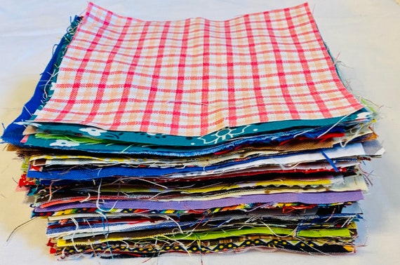 Precut fabric squares 5x5 inches (100 count of assorted fabrics squares )