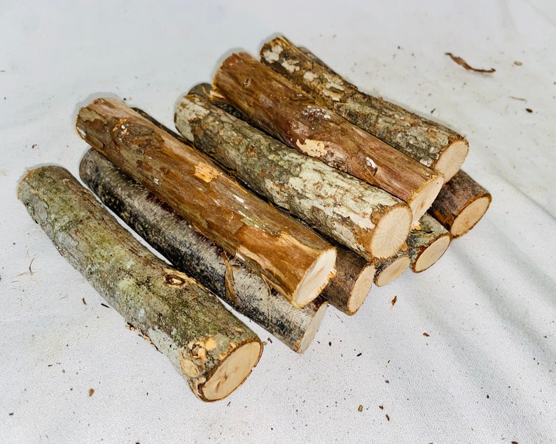 May include: A pile of small, brown, wooden sticks with bark. The sticks are arranged in a loose, haphazard pile.