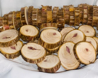 Natural Edge Cedar Craft Rounds - small - 1 1/2” diameter - set of 20