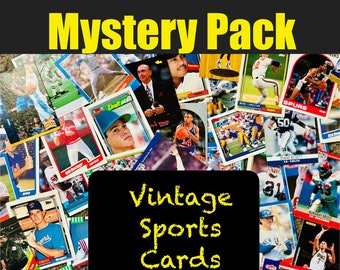 Vintage Sports Card Mystery Pack - sports memorabilia cards- random sport cards -