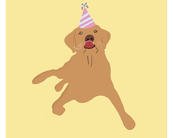 Labrador Dog Birthday Print