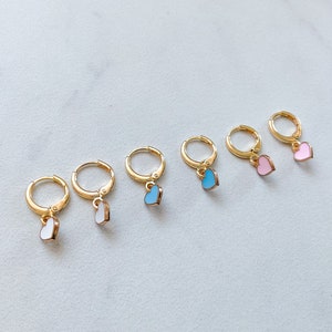 Gold Mini Heart Huggie Earrings