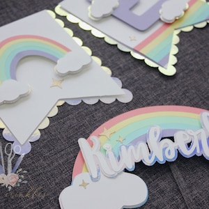 Rainbow High Girl Décoration De Fête D'anniversaire Arc-en-ciel Poupée  Ballon Bannière Gâteau Topper Toile De Fond Jouets Pour Fournitures De Fête