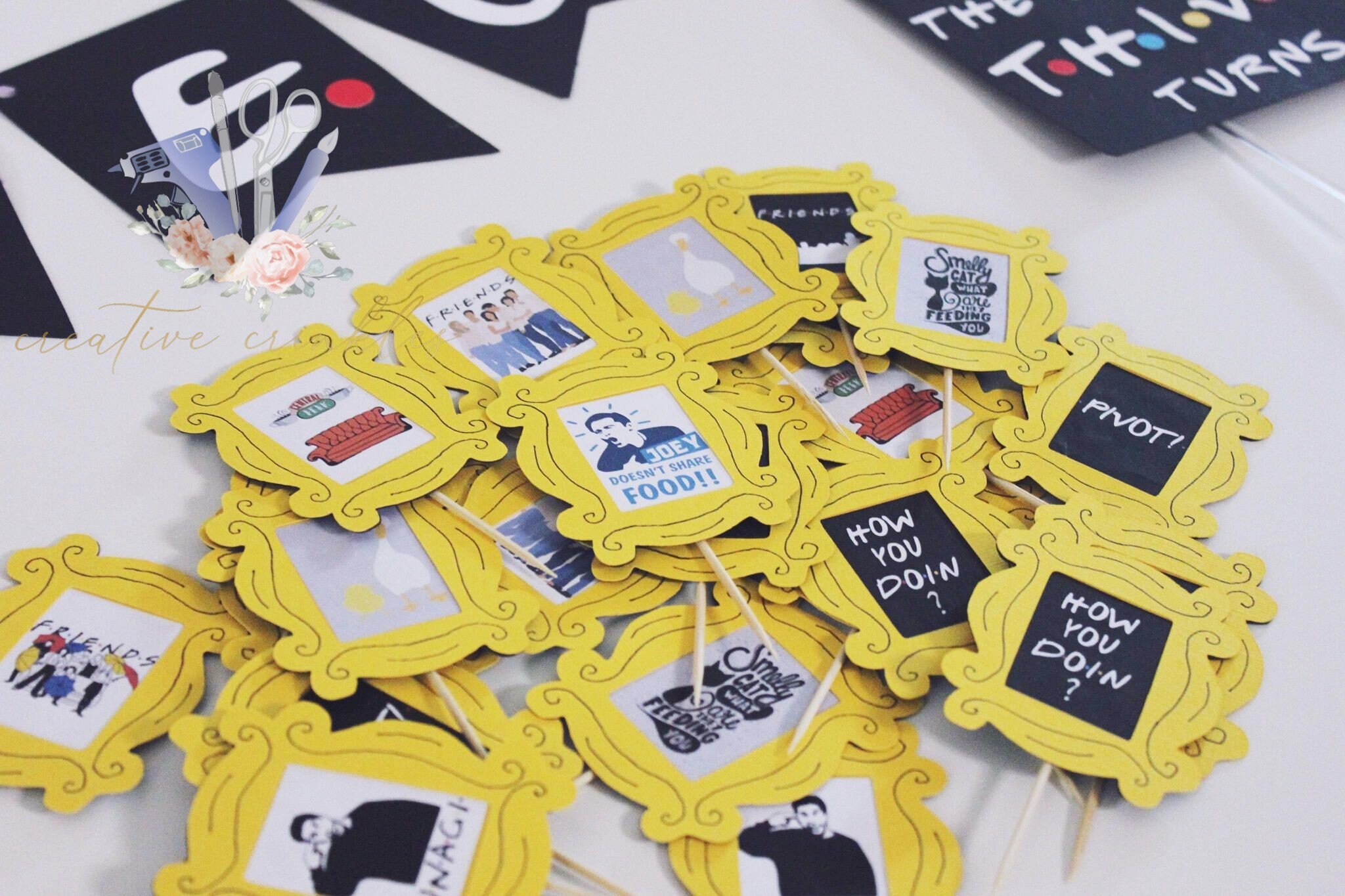 Friends Cake Topper Friends Frame Cupcake Toppers The | Etsy