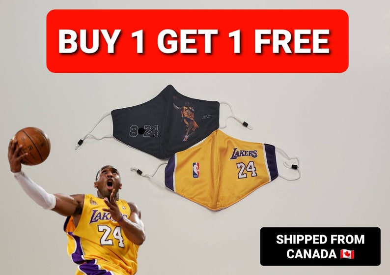 2 Pcs- Kobe Bryant Face Masks 