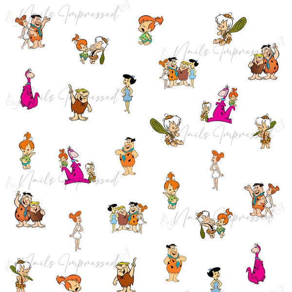 Flintstones Nail Decals | Waterslide Nail Decals | Nail Stickers | Nail Art Supplies and Accessories