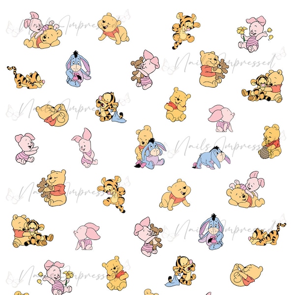 Winnie the Pooh and Friends Nail Decals | Waterslide Nail Decals | Nail Stickers | Nail Art Supplies and Accessories