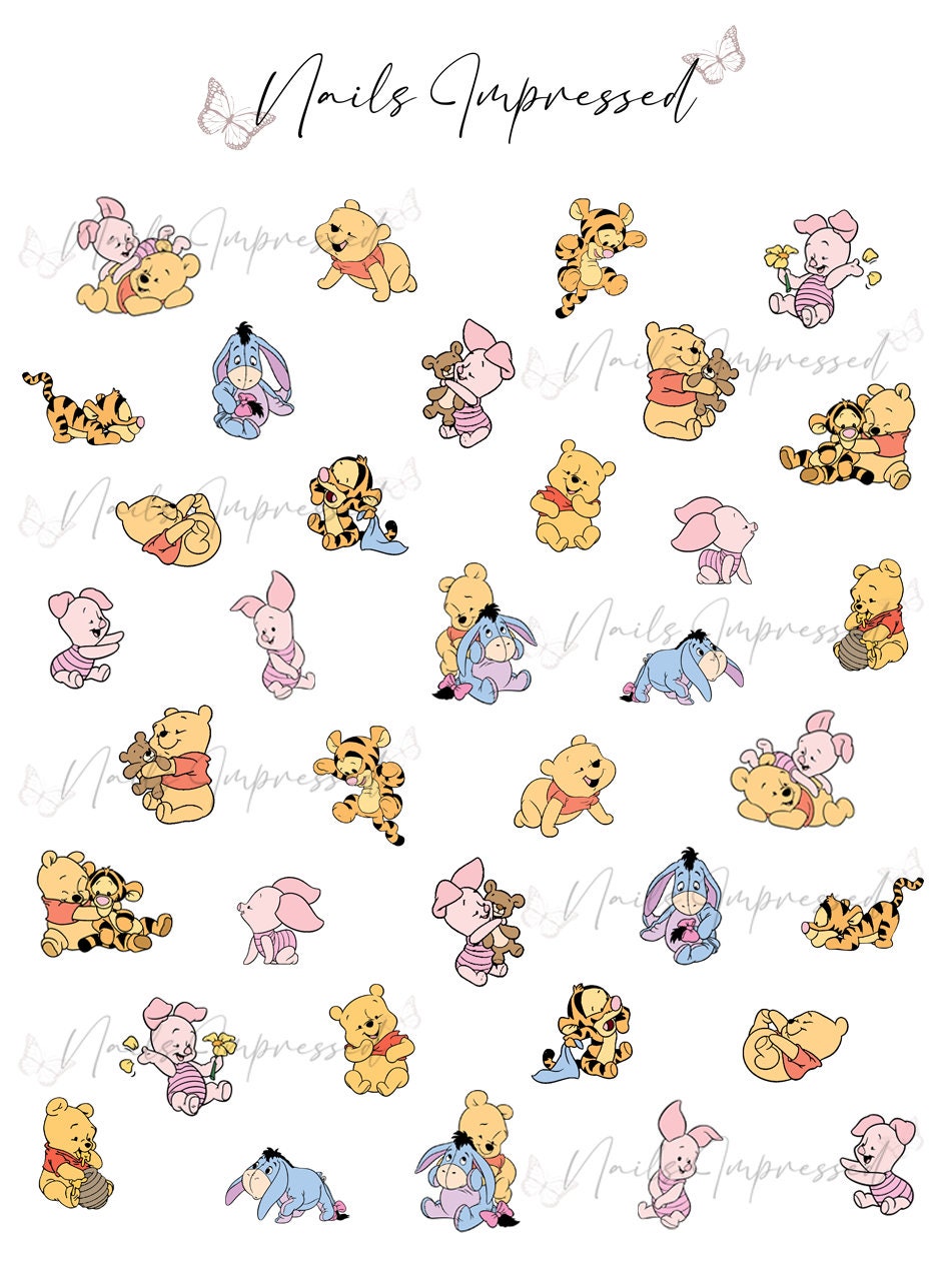 Winnie the Pooh and Friends Nail Decals | Waterslide Nail Decals | Nail  Stickers | Nail Art Supplies and Accessories