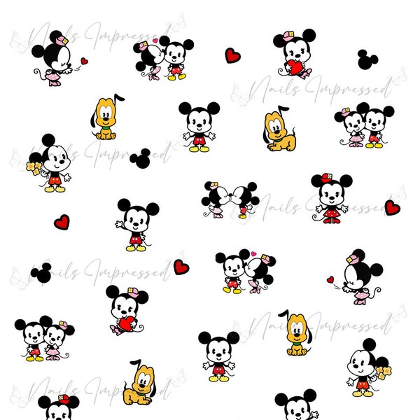 Mickey Nail Decals Etsy