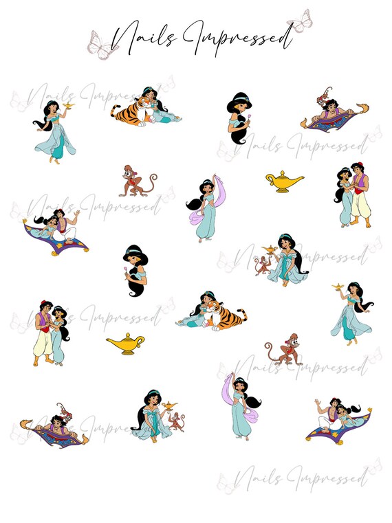 Jasmine Aladdin Disney Full Cover Nail Decal Art Water Slider Sticker  Princess