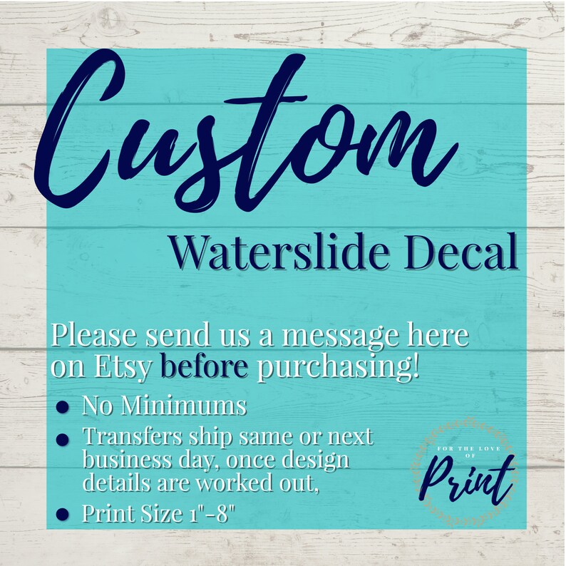 Custom Waterslide Transfer Laser Printed Waterslide Decal Etsy