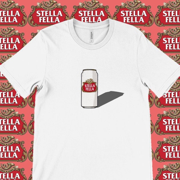 Stella Fella Can T-Shirt Drinking Beer Unisex Party Rave Clothing