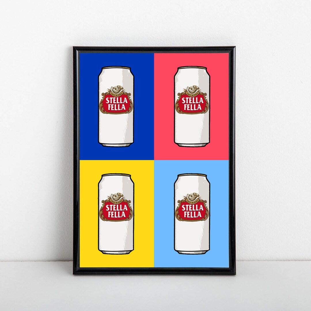 Stella Fella Pop Art Style Beer Print Unframed High Quality Drinking