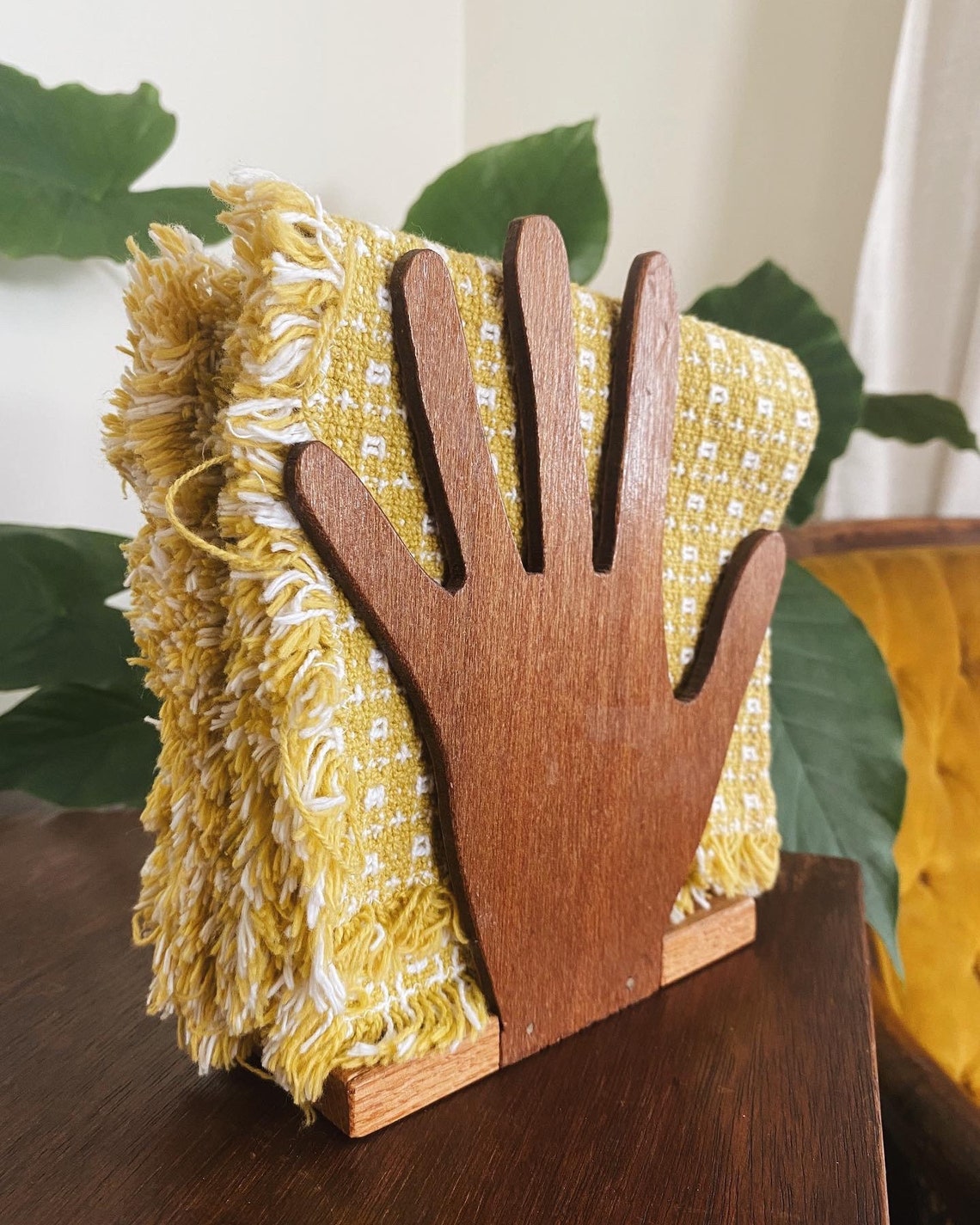 Handmade wooden hands napkin holder Etsy