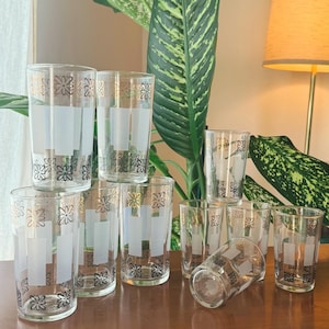 Mid Century Modern water and juice glasses - Decorative glasses - Drinking glasses - Vintage